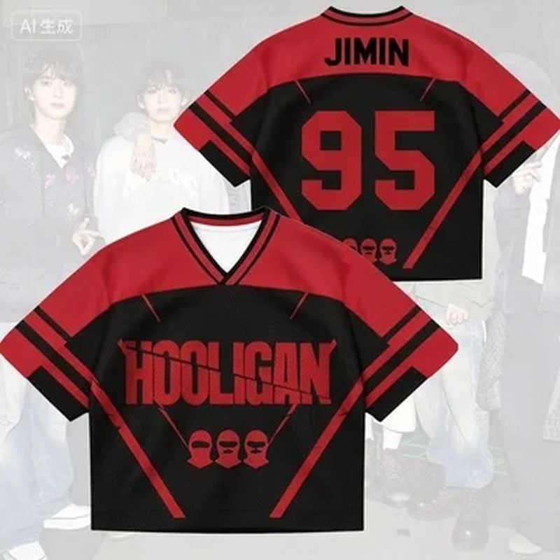 2026 New K-Pop Korean Wave BTS Male Band Idol Peripheral Printed Short Sleeved T-Shirt Fan Singer