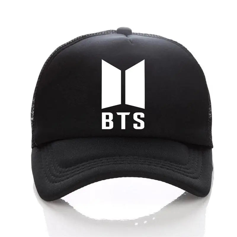 BTS Cartoon Mesh Baseball Cap – Breathable Unisex Sun Hat