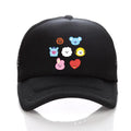 BTS Cartoon Mesh Baseball Cap – Breathable Unisex Sun Hat