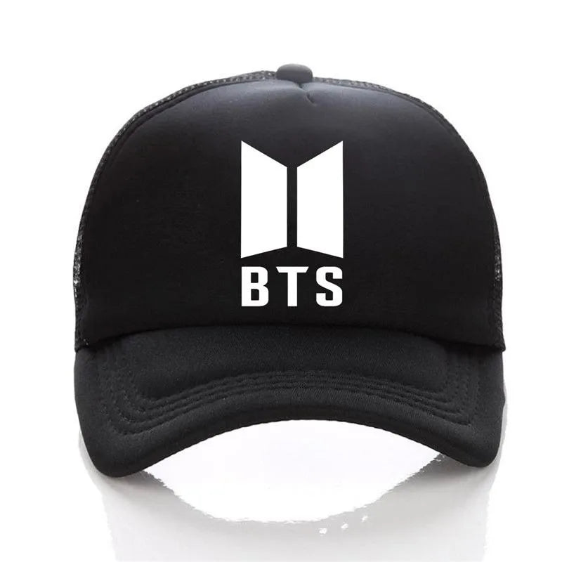 BTS Cartoon Mesh Baseball Cap – Breathable Unisex Sun Hat