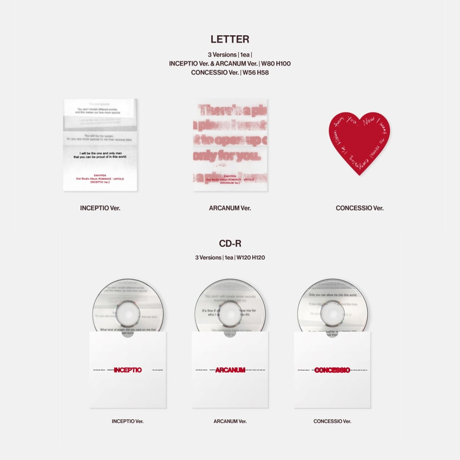ENHYPEN ROMANCE : UNTOLD INCEPTIO Ver. Album Set + Photocards