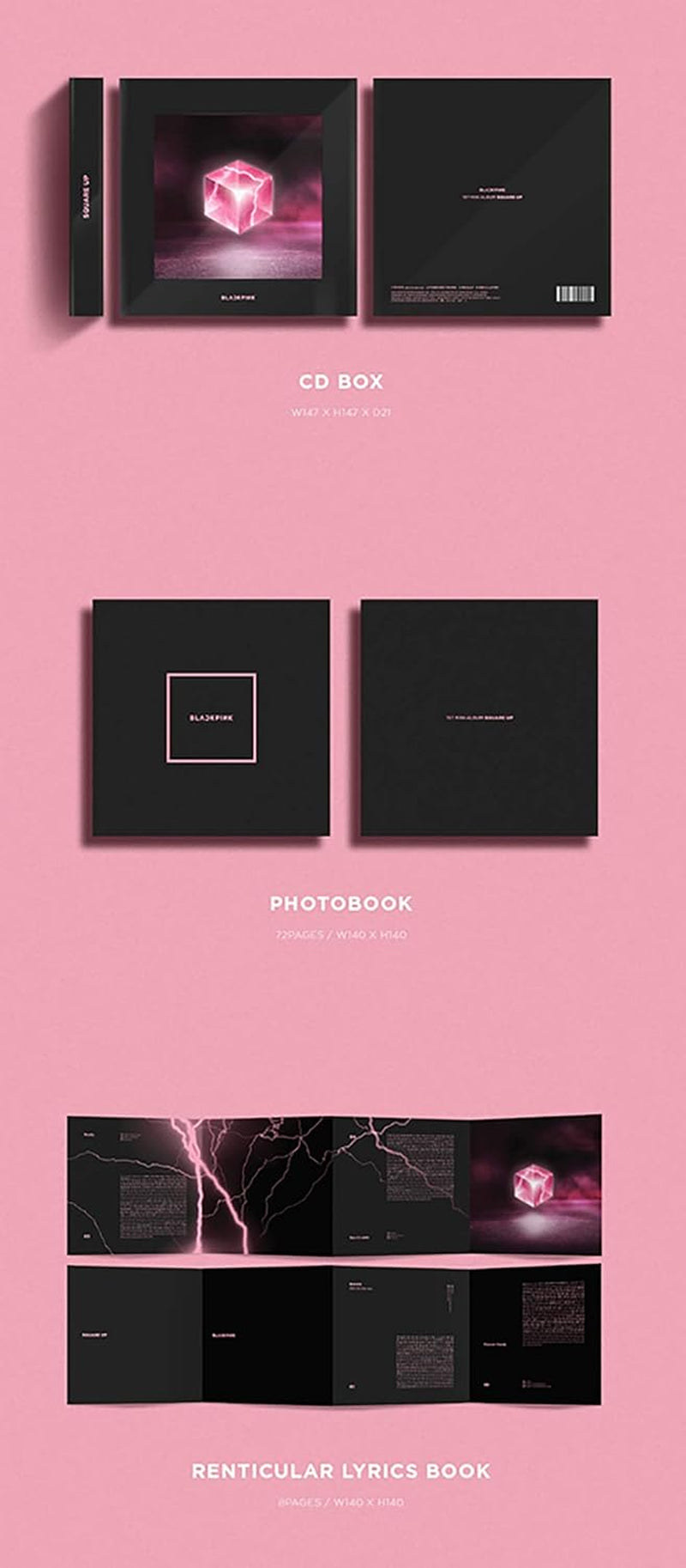 BLACK PINK - 1ST MINI ALBUM SQUARE UP, [BLACK VERSION]