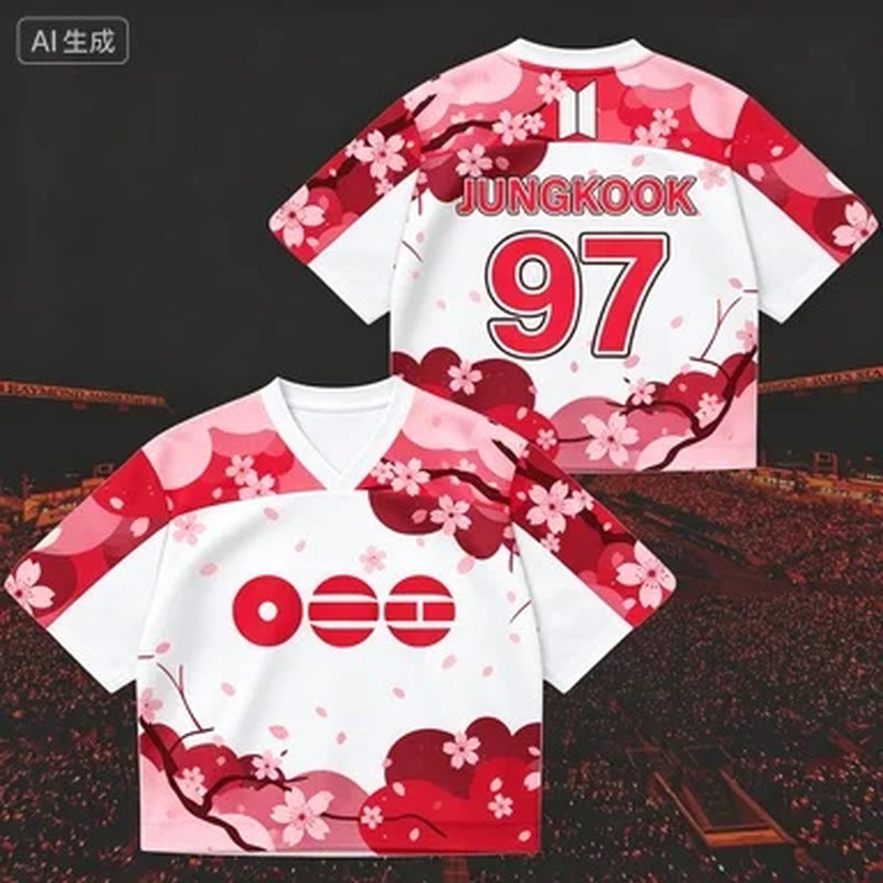 BTS Idol Print T-Shirt 2026 - Modernes K-Pop Kurzarmshirt